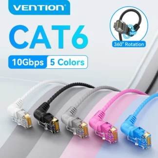 Vention-Cable Ethernet CAT6A, dispositivo con rotación de 90/360 grados, CAT 6A, Delgado, Internet, Lan, para PC, PS4, Router, RJ45