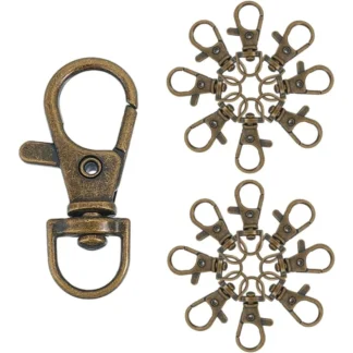 50 Uds. De cierres de garra de langosta de Metal, cordones giratorios, ganchos a presión, correa de 35x13mm para llavero de macramé, kit de fabricación DIY