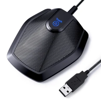 Micrófono USB para conferencias, micrófono de PC de condensador omnidireccional para videoconferencia, grabación, Skype, clase en línea, repórter de cancha
