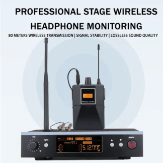 Sistema de monitoreo intrauditivo inalámbrico de escenario de grado profesional con frecuencia mono mono UHF, para escenario/banda/tambor/concierto pequeño 