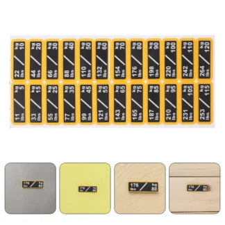 2 hojas de etiquetas autoadhesivas para pila de pesas de gimnasio, pegatinas profesionales impermeables para bloques de pesas para equipos de entrenamiento de fuerza