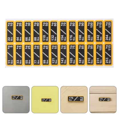 2 hojas de etiquetas autoadhesivas para pila de pesas de gimnasio, pegatinas profesionales impermeables para bloques de pesas para equipos de entrenamiento de fuerza