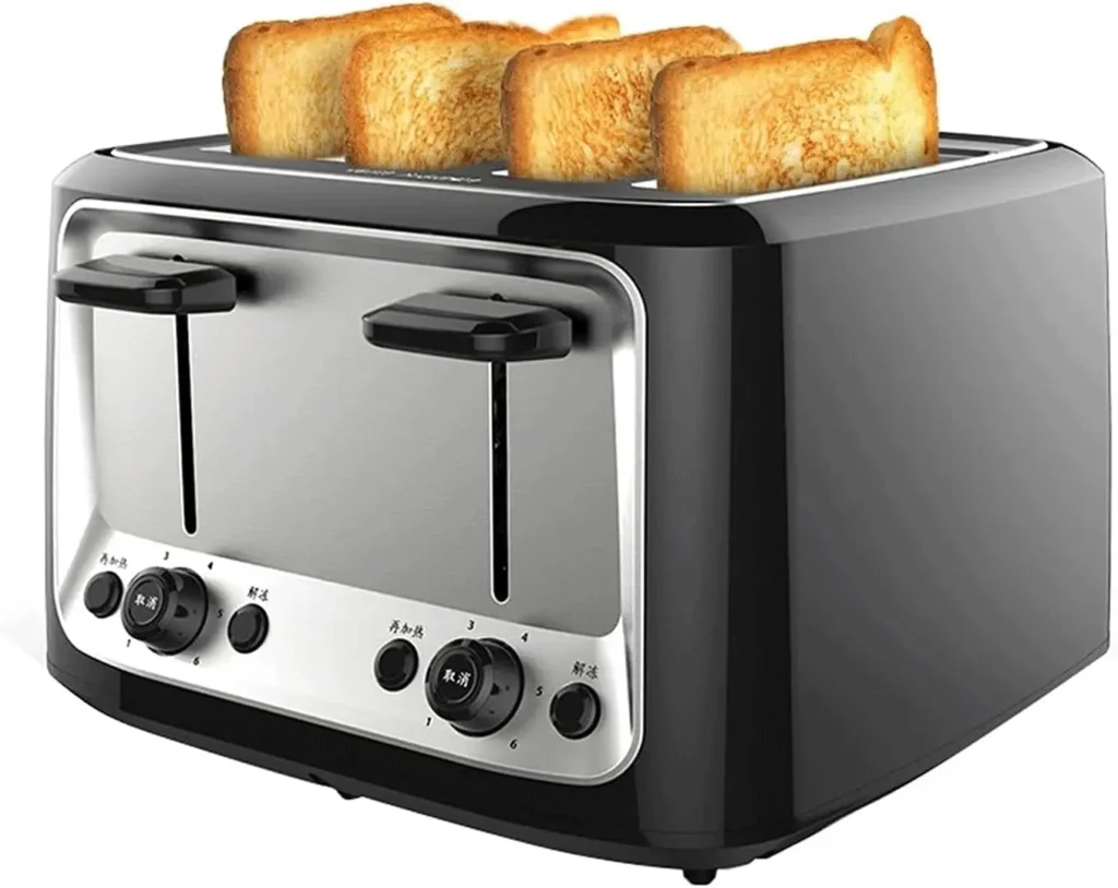 Mini tostadora casera, máquina de desayuno multifunción totalmente automática, tostadas, 4 rebanadas, máquina de pan con calefacción para hornear