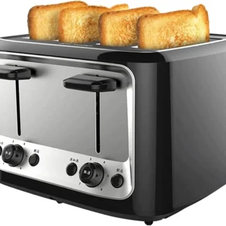 Mini tostadora casera, máquina de desayuno multifunción totalmente automática, tostadas, 4 rebanadas, máquina de pan con calefacción para hornear