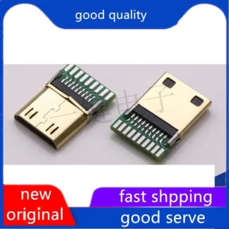 10 Uds original nuevo conector macho HDMI tipo C con enchufe de cable de soldadura 19P 19 + 1 mini conector macho con placa PCB