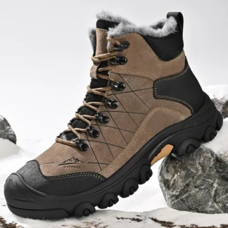 Zapatos de senderismo de caña alta para hombre, cálidos, acolchados de algodón para invierno, zapatos deportivos para hombre, zapatos deportivos antideslizantes, botas transpirables