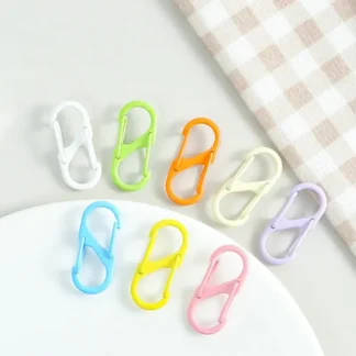 12 Uds Clip de cremallera S mosquetón Clips pequeño gancho de presión de aleación antirrobo Mini doble cable puerta entrelazado llavero Clip accesorio