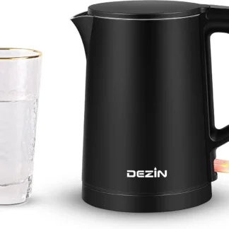 Hervidor eléctrico de 0,8 L, doble pared, acero inoxidable 304, apagado automático, hervidor de viaje portátil para viajes de negocios