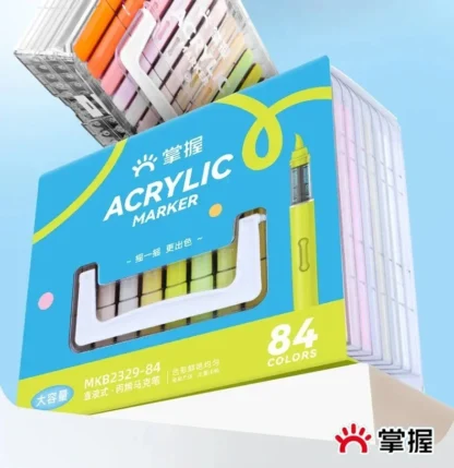 Rotulador acrílico líquido directo de 84/12 colores, carcasa de mano, pincel suave, bolígrafo de pintura, Manga, Graffiti, manualidades, suministros de papelería escolar