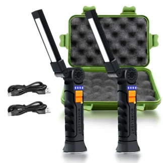 Luces de búsqueda LED COB portátiles con magnético y gancho, luz de trabajo recargable con batería integrada, lámpara de emergencia impermeable para exteriores