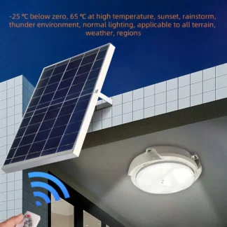 Luz LED solar (1 pieza): control remoto/temporizado, ABS impermeable, 3 tamaños (batería 18650) - Balcón/jardín