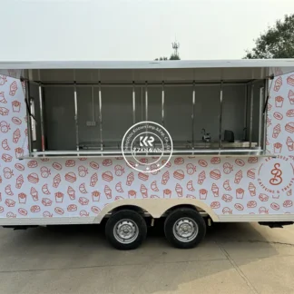 Camión de comida móvil para restaurante, quiosco de café y aperitivos de cocina móvil, remolque de comida totalmente equipado, carrito de helado