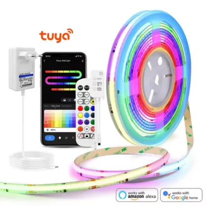 Tira de luces LED RGB que cambia de Color WS2812B, luz de neón USB de 5V, Control de tira, diodo Flexible, decoración para el hogar, sala de estar, iluminación