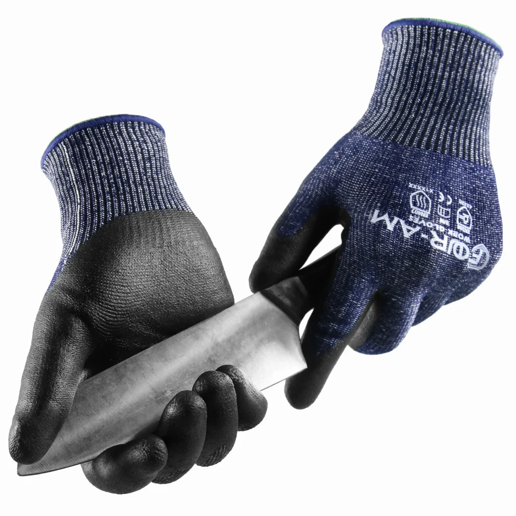 1/3 pares, guantes resistentes a cortes de nivel 5, agarre firme antideslizante, trabajo resistente, recubierto de espuma de nitrilo duradero y transpirable, pantalla táctil