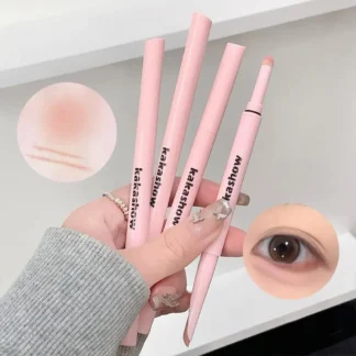 Pluma de gusano de seda para dormir de doble cabeza, sombra que ilumina Pseudo, sin maquillaje, cabeza de esponja Natural, pluma de gusano de seda para dormir de doble cabeza