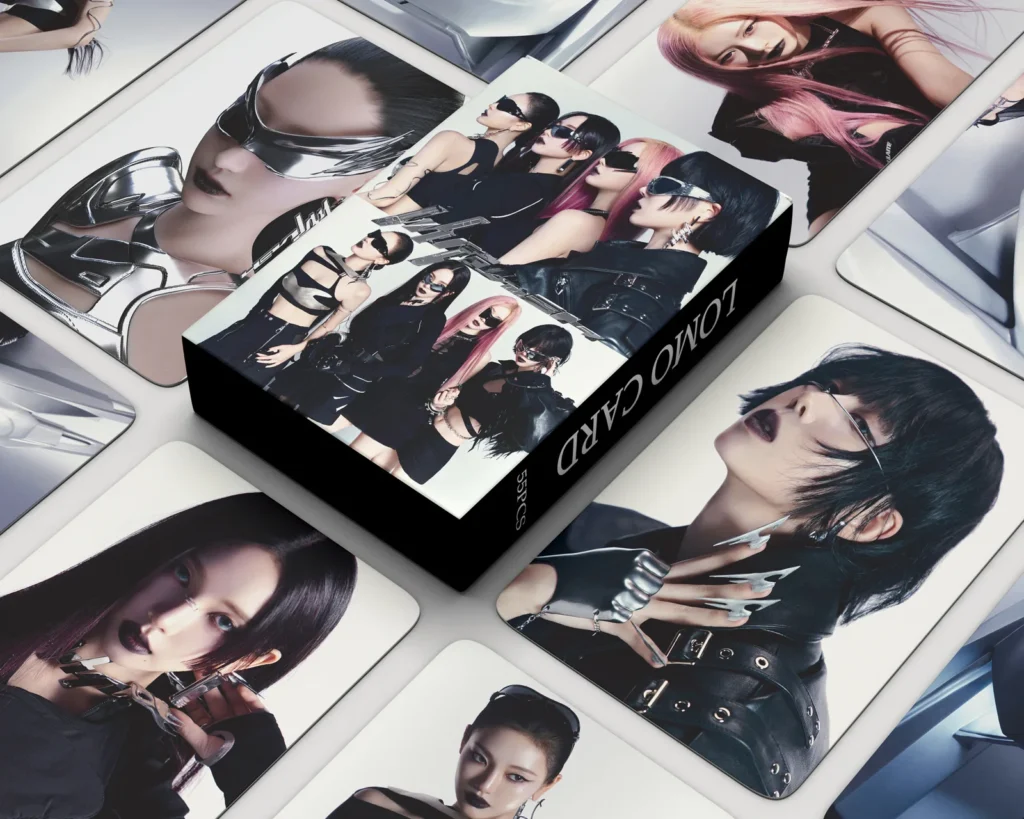 55 Uds Kpop trabajo sucio tarjetas fotográficas pegatinas conjunto Karina invierno Ningning Giselle Kpop álbum pegatina LOMO tarjetas fotográficas