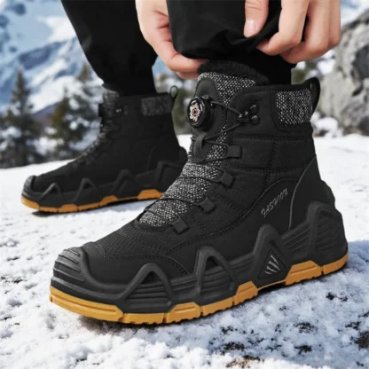 Zapatos de algodón de invierno, nuevos zapatos deportivos y de ocio con hebilla giratoria, botas altas para la nieve a la moda para exteriores, botas de senderismo antideslizantes