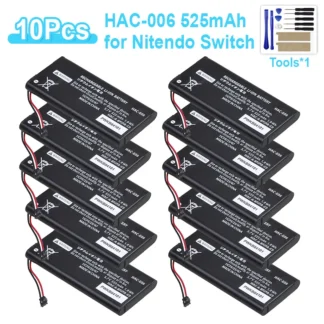 Nueva batería HAC006 de 525mAh para Nintendo Switch HAC 006 HAC-015 HAC-016 HAC-A-JCL-C0 HAC-A-JCR-C0 Switch NS Joy-Con, 10 Uds.