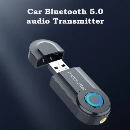 Transmisor Bluetooth 5,0, adaptador de Audio con conector de 3,5 MM, adaptador de transmisor de Audio estéreo inalámbrico Bluetooth para PC, TV y auriculares