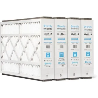Filtro de repuesto Compatible con MERV 11 16x25x4 para limpiadores de aire AprilAire 410 413 para toda la casa, paquete de 4, aire blanco de alta eficiencia F