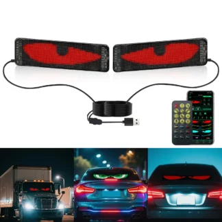 Pantalla suave LED para coche, pantalla publicitaria flexible montada en coche, aplicación USB, escaparate Bluetooth, pantalla dinámica Devil's Eye