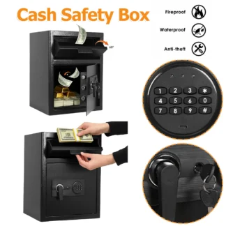 Caja de seguridad para depósitos con ranura para caídas, cerradura de combinación Digital, caja fuerte para depósitos en efectivo, gastos, negocios, oficina, hogar