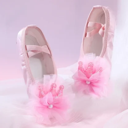 Zapatos De baile para niña, calzado plano De Ballet para niño pequeño, zapatos De animación De princesa, zapato De ejercicio De suela suave, zapato De baile De encaje, Tenis De Mujer