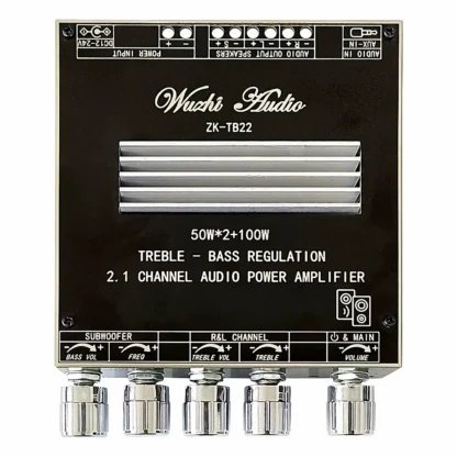 Placa amplificadora ZK-TB22 Bluetooth 5,1 de 2,1 canales con carcasa DIY + Cable CC TPA3116D2 50Wx2 + 100W módulo de subwoofer Tweeter y Y96A