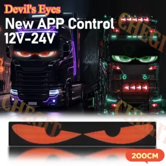 Aplicación de ojos de demonio grandes de 2M, logotipo LED, aplicación de coche, pantalla LED Flexible programable DIY para accesorios de camión y coche, Panel de píxeles de matriz LED