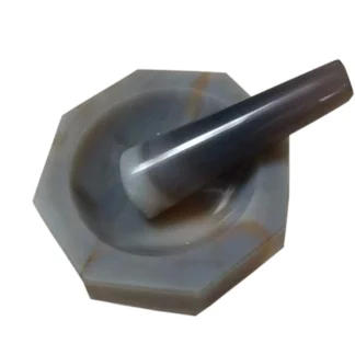 Mortero y mortero de ágata natural de grado A de primera calidad, garantía de 1 año para uso en pruebas de laboratorio