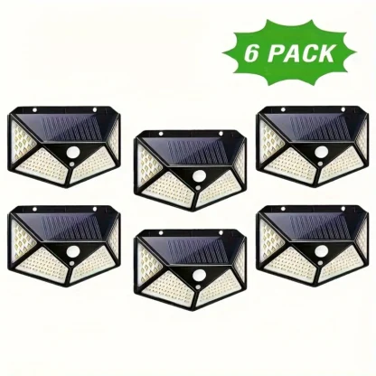 1/2/4/6 Uds luces solares para exteriores 100LED 3 modos Sensor de movimiento luces de pared de seguridad con energía Solar para puerta delantera de valla de patio trasero