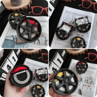 Funda protectora de silicona resistente a los golpes para rueda de coche 3D, Funda para auriculares Airpods Pro/Airpods 1/2/3, Funda para hombres y niños