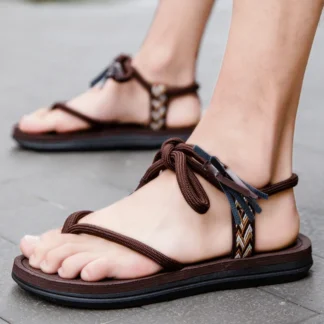 Sandalias de hombre, zapatos informales de playa de verano, sandalias cruzadas para parejas, calzado antideslizante de ocio, zapatos para caminar para hombre, chanclas con Clip dedos
