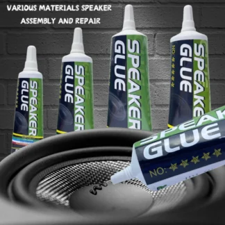Pegamento para reparación de altavoces, unión de polvo, unión de borde de altavoz, bocina, grietas, desgomado, cono de papel, pegamento de reparación profesional, negro/amarillo