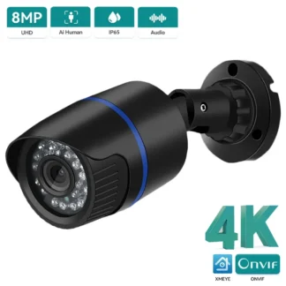 Cámara IP 4K 8MP Ultra HD cámara Web tipo bala de 5MP grabación de Audio detección de movimiento cámara impermeable para exteriores XMeye Cloud H.265