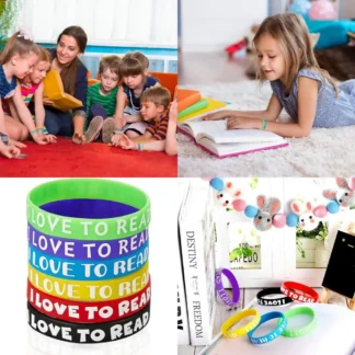 Pulseras inspiradoras de silicona para entusiastas de la lectura: recompensas vibrantes en el aula y recuerdos de fiesta