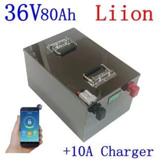Batería impermeable de iones de litio de 36V y 80Ah con BMS para bicicleta, Scooter, barco, triciclo, EV, cargador Sicile 5A, 3000W, 1500W