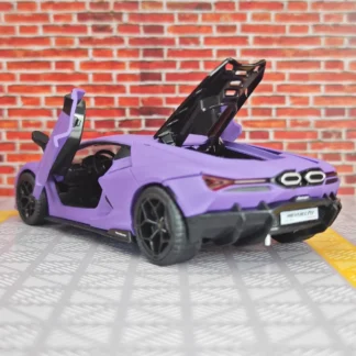 Simulación 1:32, adornos de modelo de coche de aleación Lamborghini Revuelto para colección, puertas se pueden abrir, regalo de retorno de luz y sonido