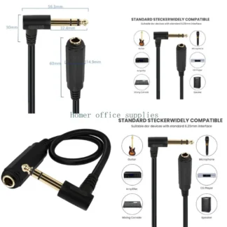 K43B Profesional 6,5 mm macho a 6.3SP Fermale Cable sonido Extensor auditivo 1/4 TRS