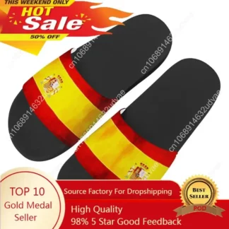Chanclas informales con patrón de bandera española para Hombre, Zapatos de playa antideslizantes, sandalias de verano