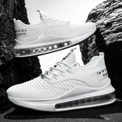 Zapatillas de deporte para hombre, zapatillas informales con cojín de aire para correr para hombre, zapatillas deportivas de punto transpirables, zapatillas deportivas ligeras y cómodas