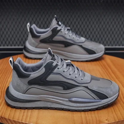 Zapatillas deportivas vulcanizadas con cordones para hombre, zapatos de plataforma cómodos, resistentes al desgaste, para correr