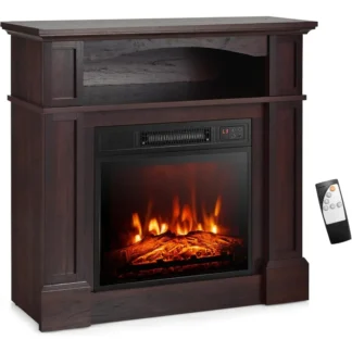 32 Chimenea eléctrica con repisa y control remoto para calefacción de salón o dormitorio Diseño independiente con fla ajustable