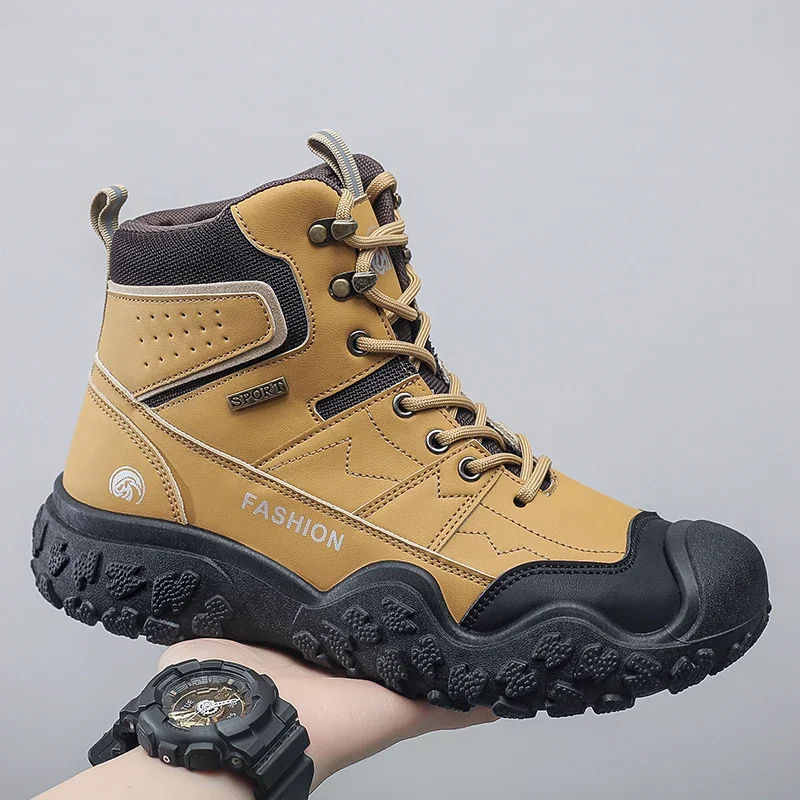 Zapatos de entrenamiento de senderismo al aire libre originales, botas de invierno para Hombre, botas de nieve altas, Zapatillas de caza para escalar, Zapatillas para Hombre