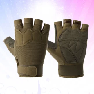 1 par de guantes de medio dedo resistentes a cortes Material premium Guantes deportivos de ciclismo cómodos y transpirables para hombres Verde