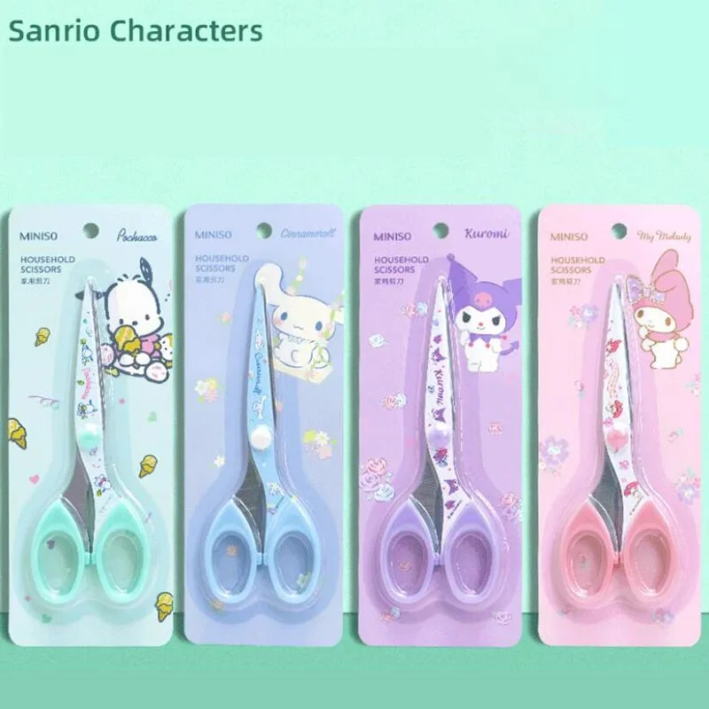 Pochacco-Tijeras de arte Sanrio Kuromi Melody, cortador de papel de seguridad, cuchillo utilitario, suministros escolares, regalos de papelería, 8 unidades por lote