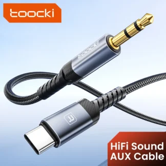 Toocki USB C/iP a conector de 3,5mm Cable de Audio adaptador altavoz auriculares tipo C macho a macho 1M Cable auxiliar de extensión para iPhone Xiaomi
