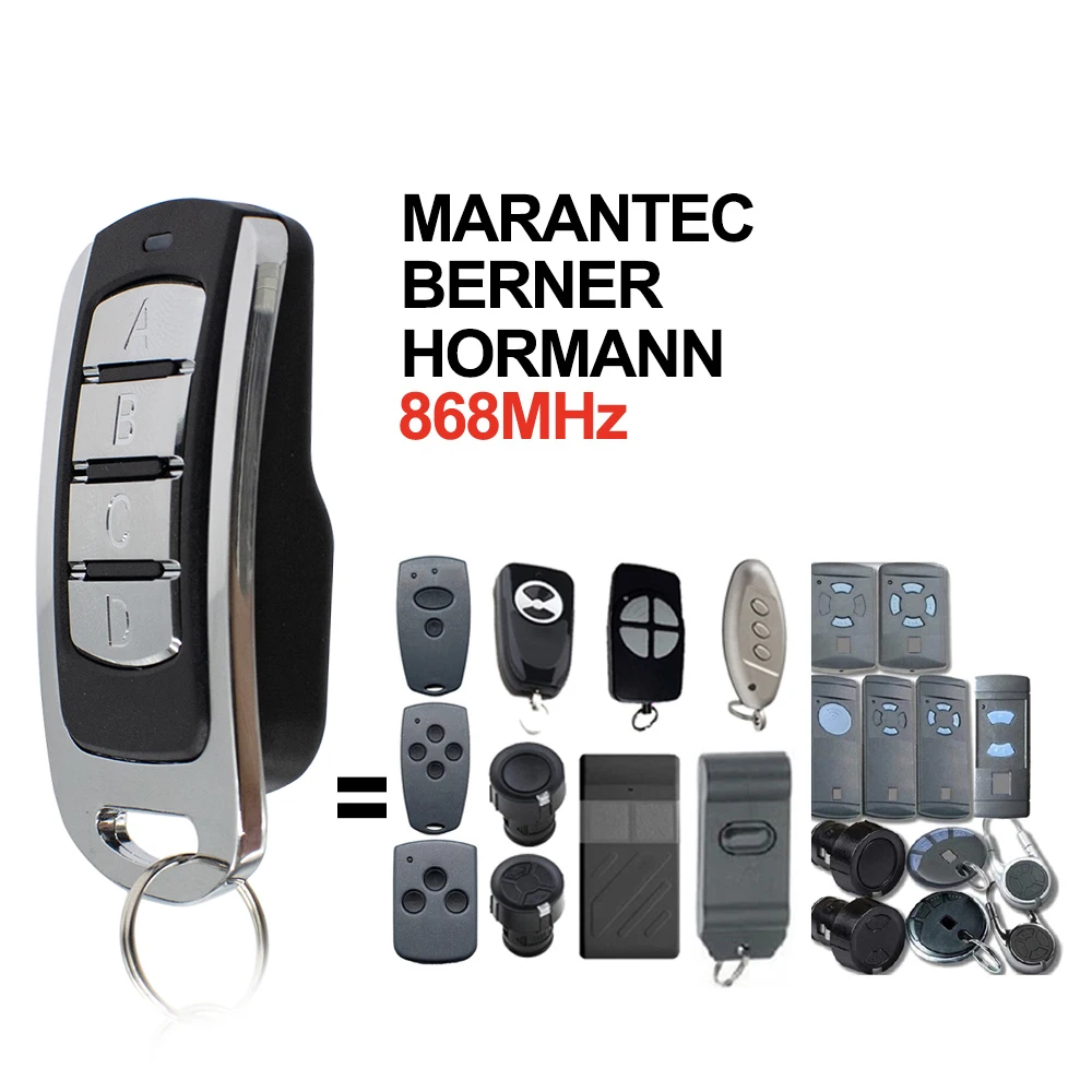 Clon Hormann Marantec BERNER 868mhz Control de puerta HSE4 HS4 HSM2 HSM4 HSE2/Digital D302 382/BHS121 BHS130 868 Código fijo