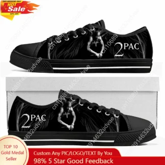 2Pac Tupac All Eyez on MeLow Top zapatos hombre mujer adolescente lona zapatillas casuales zapatillas pareja calzado zapato personalizado Unisex