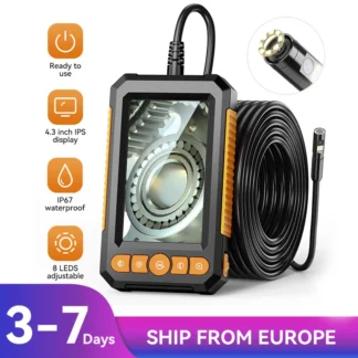 Cámara endoscópica Industrial de lente única y doble de 4,3 ", HD1080P, boroscopio de inspección de coche, cámara de alcantarillado impermeable IP67 con 8LED duros